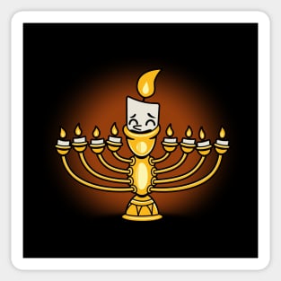 Funny Cute Hanukkah Jewish Hebrew Festival Of Lights Cute Menorah Cartoon Sticker